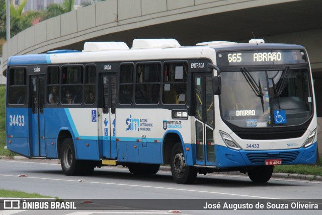 Transporte Coletivo Estrela 34433 na cidade de Florianópolis, Santa Catarina, Brasil, por José Augusto de Souza Oliveira. ID da foto: 12060261.