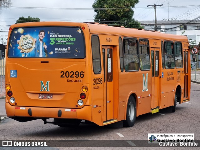 Auto Viação São José dos Pinhais 20296 na cidade de Curitiba, Paraná, Brasil, por Gustavo  Bonfate. ID da foto: 12059684.