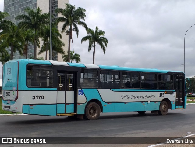 UTB - União Transporte Brasília 3170 na cidade de Brasília, Distrito Federal, Brasil, por Everton Lira. ID da foto: 12059404.