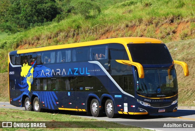 Arara Azul Transportes 2023 na cidade de Aparecida, São Paulo, Brasil, por Adailton Cruz. ID da foto: 12059685.