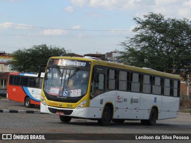 Coletivo Transportes 3635 na cidade de Caruaru, Pernambuco, Brasil, por Lenilson da Silva Pessoa. ID da foto: 12060469.