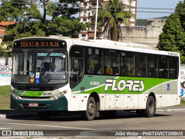 Transportes Flores RJ 128.202 na cidade de Nova Iguaçu, Rio de Janeiro, Brasil, por João Victor - PHOTOVICTORBUS. ID da foto: 12058889.