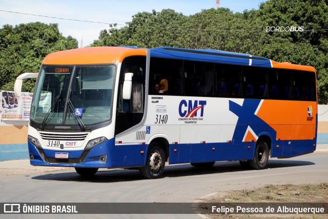 CMT - Consórcio Metropolitano Transportes 3140 na cidade de Cuiabá, Mato Grosso, Brasil, por Felipe Pessoa de Albuquerque. ID da foto: 12059847.