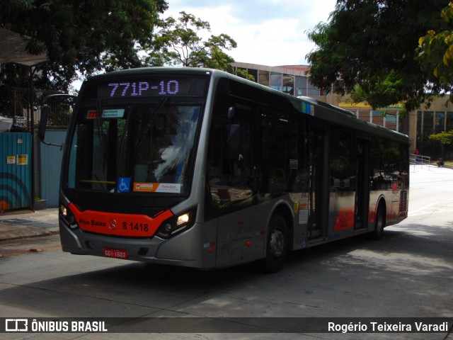 TRANSPPASS - Transporte de Passageiros 8 1418 na cidade de São Paulo, São Paulo, Brasil, por Rogério Teixeira Varadi. ID da foto: 12059477.