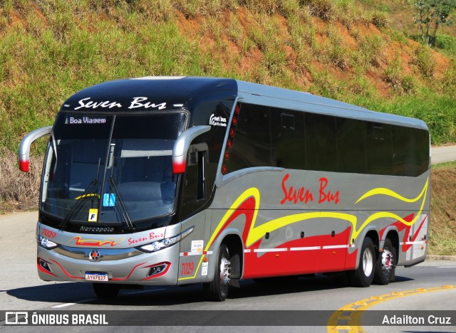 Seven Bus 7029 na cidade de Aparecida, São Paulo, Brasil, por Adailton Cruz. ID da foto: 12059504.