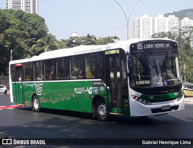 Viação VG B31092 na cidade de Rio de Janeiro, Rio de Janeiro, Brasil, por Gabriel Henrique Lima. ID da foto: 12059725.