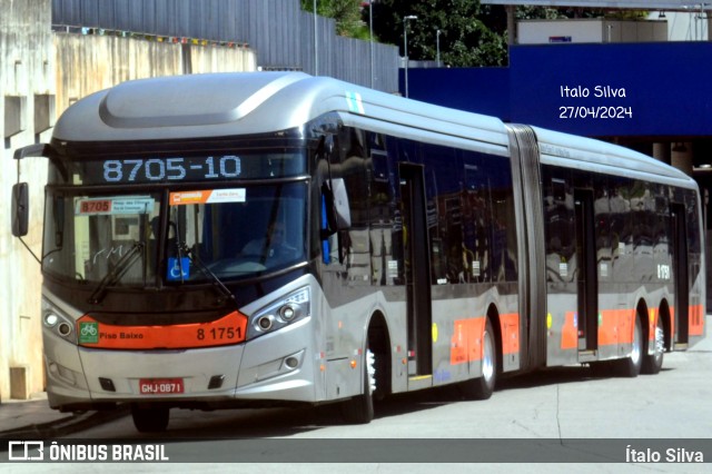 TRANSPPASS - Transporte de Passageiros 8 1751 na cidade de Osasco, São Paulo, Brasil, por Ítalo Silva. ID da foto: 12060772.