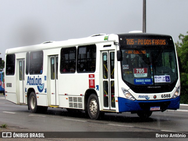 Viação Atalaia Transportes 6588 na cidade de Aracaju, Sergipe, Brasil, por Breno Antônio. ID da foto: 12059479.