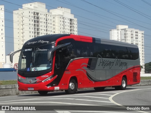 Empresa de Ônibus Pássaro Marron 5505 na cidade de São José dos Campos, São Paulo, Brasil, por Osvaldo Born. ID da foto: 12059627.