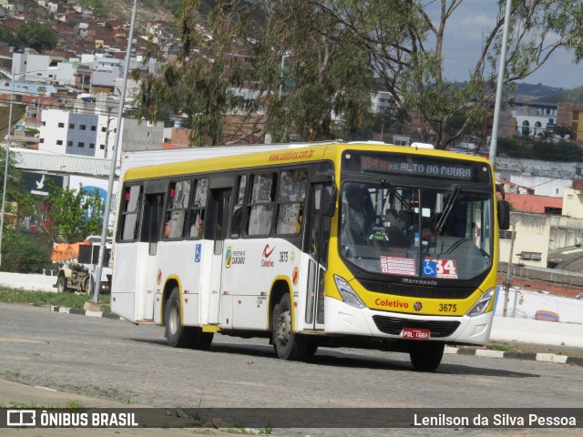 Coletivo Transportes 3675 na cidade de Caruaru, Pernambuco, Brasil, por Lenilson da Silva Pessoa. ID da foto: 12060221.