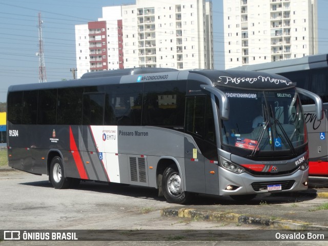 Empresa de Ônibus Pássaro Marron 91.504 na cidade de São José dos Campos, São Paulo, Brasil, por Osvaldo Born. ID da foto: 12059597.