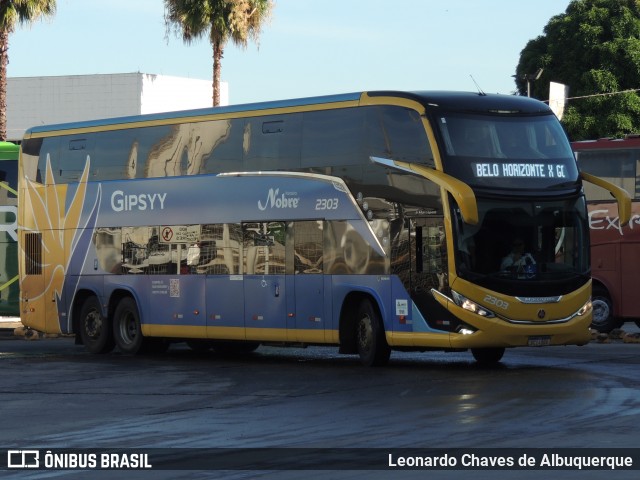 Nobre Transporte Turismo 2303 na cidade de Goiânia, Goiás, Brasil, por Leonardo Chaves de Albuquerque. ID da foto: 12060300.