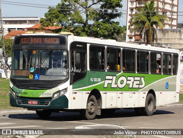 Transportes Flores RJ 128.386 na cidade de Nova Iguaçu, Rio de Janeiro, Brasil, por João Victor - PHOTOVICTORBUS. ID da foto: 12059702.