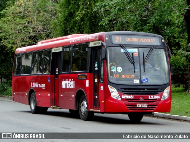 Transportes Peixoto 1.2.006 na cidade de Niterói, Rio de Janeiro, Brasil, por Fabricio do Nascimento Zulato. ID da foto: 12060311.
