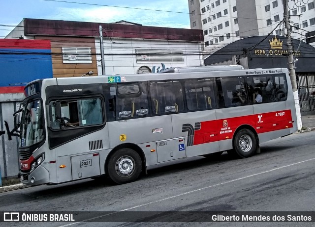 Pêssego Transportes 4 7697 na cidade de São Paulo, São Paulo, Brasil, por Gilberto Mendes dos Santos. ID da foto: 12058308.