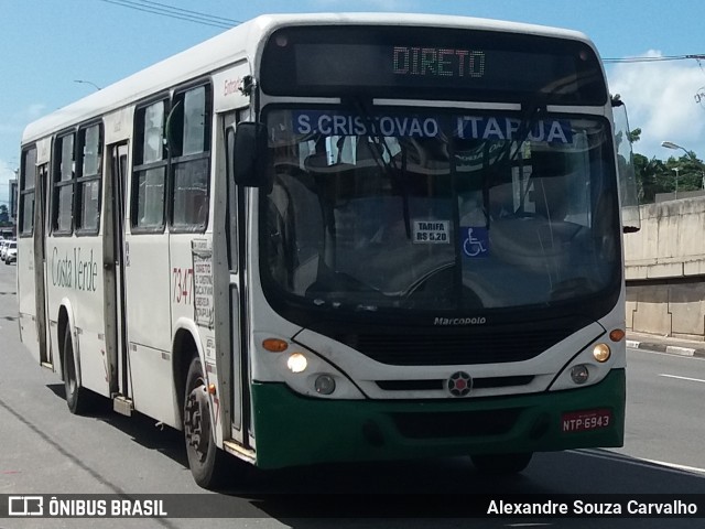 Empresa de Transportes Costa Verde 7347 na cidade de Lauro de Freitas, Bahia, Brasil, por Alexandre Souza Carvalho. ID da foto: 12059366.