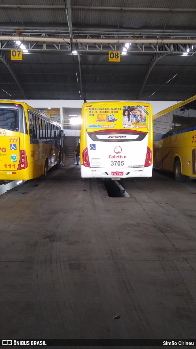 Coletivo Transportes 3705 na cidade de Caruaru, Pernambuco, Brasil, por Simão Cirineu. ID da foto: 12060573.