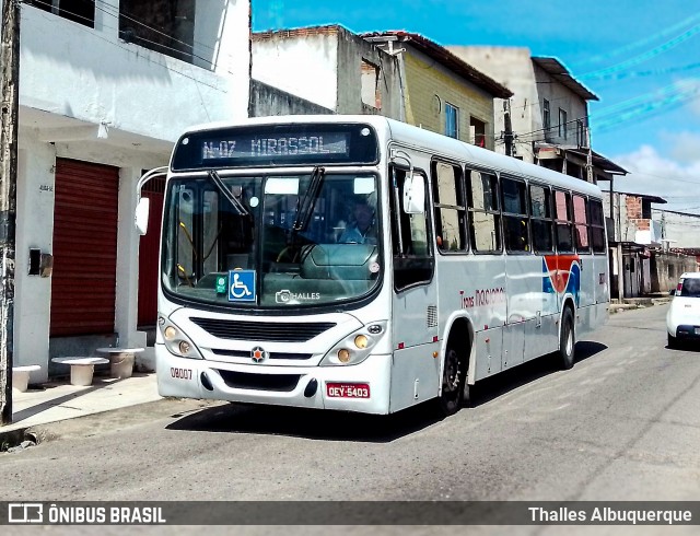 Transnacional Transportes Urbanos 08007 na cidade de Natal, Rio Grande do Norte, Brasil, por Thalles Albuquerque. ID da foto: 12058549.