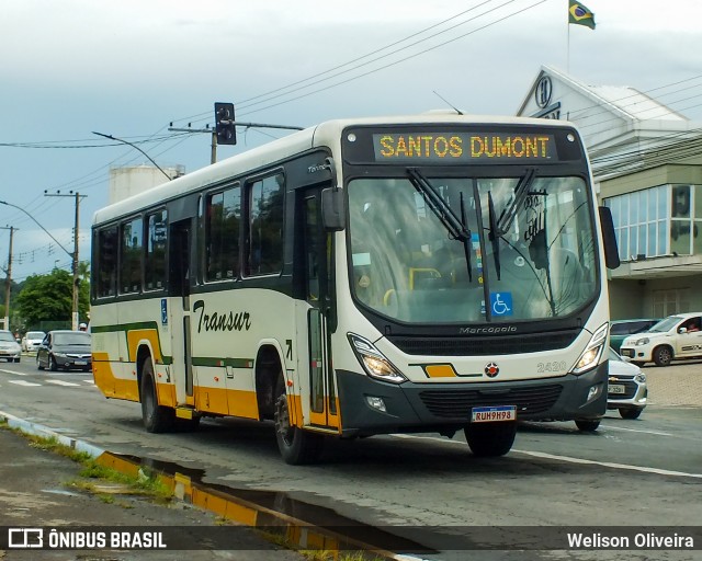 Transur - Transporte Rodoviário Mansur 2420 na cidade de Juiz de Fora, Minas Gerais, Brasil, por Welison Oliveira. ID da foto: 12062695.
