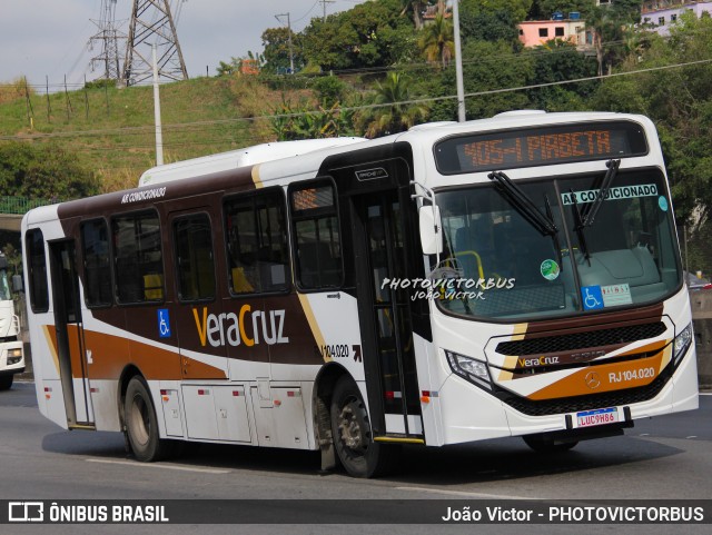 Auto Ônibus Vera Cruz RJ 104.020 na cidade de Duque de Caxias, Rio de Janeiro, Brasil, por João Victor - PHOTOVICTORBUS. ID da foto: 12060985.