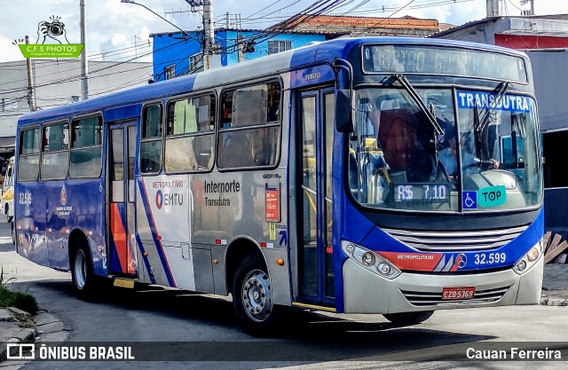Viação Transdutra 32.599 na cidade de Itaquaquecetuba, São Paulo, Brasil, por Cauan Ferreira. ID da foto: 12062120.