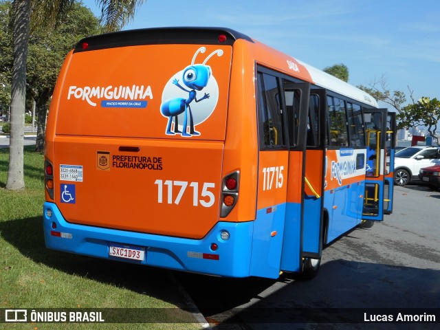 Canasvieiras Transportes 11715 na cidade de Florianópolis, Santa Catarina, Brasil, por Lucas Amorim. ID da foto: 12063009.