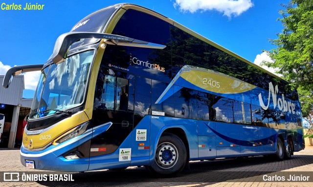Nobre Transporte Turismo 2405 na cidade de Aparecida de Goiânia, Goiás, Brasil, por Carlos Júnior. ID da foto: 12061594.