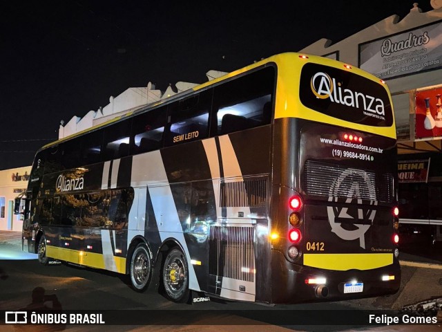 Alianza Transportes Turismo e Locação 0412 na cidade de Ribeirão Preto, São Paulo, Brasil, por Felipe Gomes. ID da foto: 12061170.
