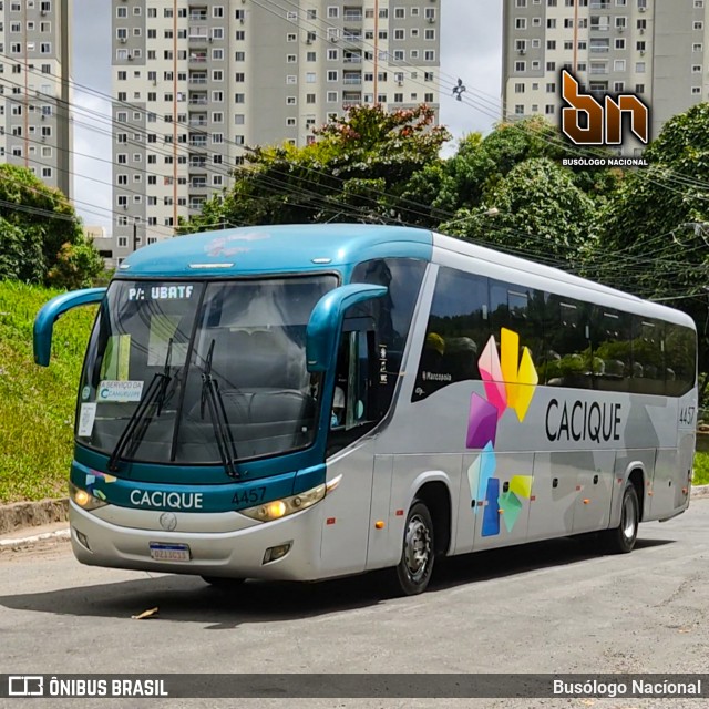 Cacique Transportes 4457 na cidade de Salvador, Bahia, Brasil, por Busólogo Nacíonal. ID da foto: 12061122.
