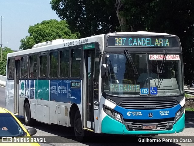 Transportes Campo Grande D53581 na cidade de Rio de Janeiro, Rio de Janeiro, Brasil, por Guilherme Pereira Costa. ID da foto: 12062963.