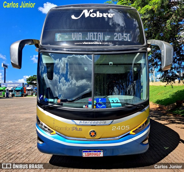 Nobre Transporte Turismo 2405 na cidade de Aparecida de Goiânia, Goiás, Brasil, por Carlos Júnior. ID da foto: 12061521.