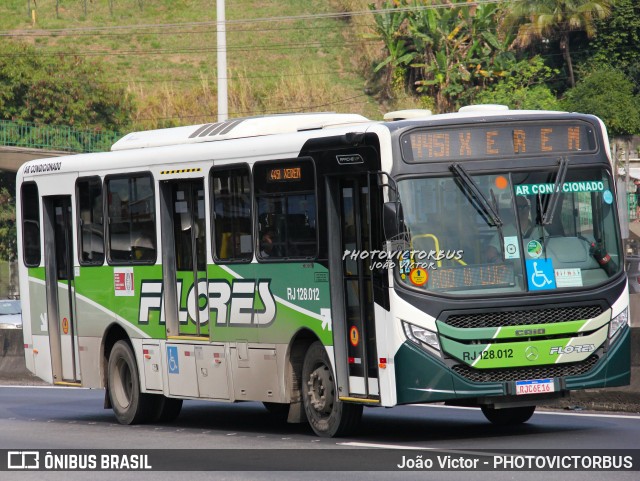 Transportes Flores RJ 128.012 na cidade de Duque de Caxias, Rio de Janeiro, Brasil, por João Victor - PHOTOVICTORBUS. ID da foto: 12060984.
