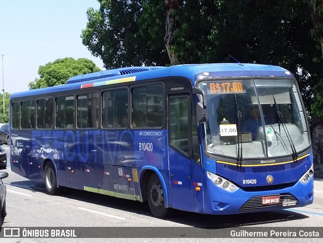 Transportes Paranapuan B10420 na cidade de Rio de Janeiro, Rio de Janeiro, Brasil, por Guilherme Pereira Costa. ID da foto: 12062732.