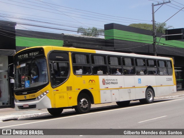 Viação Metrópole Paulista - Zona Leste 3 2306 na cidade de São Paulo, São Paulo, Brasil, por Gilberto Mendes dos Santos. ID da foto: 12060918.