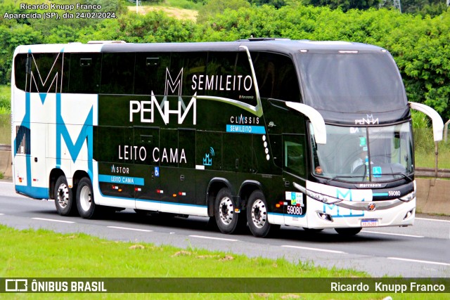 Empresa de Ônibus Nossa Senhora da Penha 59080 na cidade de Aparecida, São Paulo, Brasil, por Ricardo  Knupp Franco. ID da foto: 12062888.