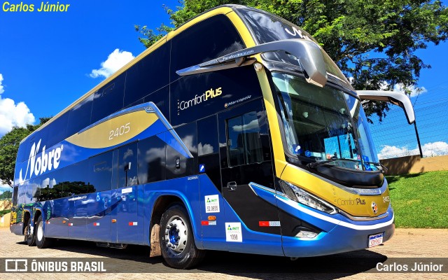Nobre Transporte Turismo 2405 na cidade de Aparecida de Goiânia, Goiás, Brasil, por Carlos Júnior. ID da foto: 12061519.