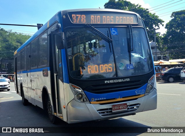 Transportes Barra C13135 na cidade de Rio de Janeiro, Rio de Janeiro, Brasil, por Bruno Mendonça. ID da foto: 12061443.