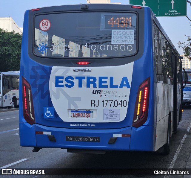 Viação Estrela RJ 177.040 na cidade de Niterói, Rio de Janeiro, Brasil, por Cleiton Linhares. ID da foto: 12061559.