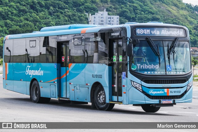 Auto Ônibus Fagundes Rj 101.032 na cidade de Niterói, Rio de Janeiro, Brasil, por Marlon Generoso. ID da foto: 12065366.