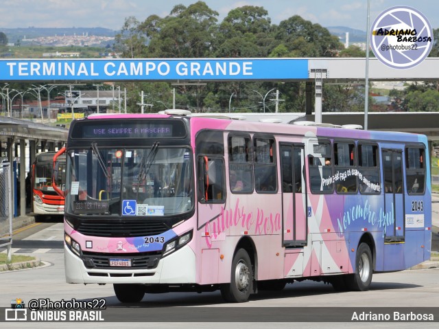 Itajaí Transportes Coletivos 2043 na cidade de Campinas, São Paulo, Brasil, por Adriano Barbosa. ID da foto: 12063579.