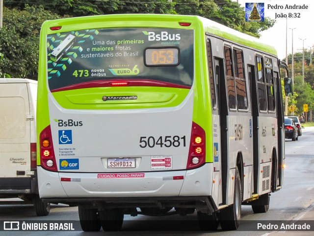 BsBus Mobilidade 504581 na cidade de Samambaia, Distrito Federal, Brasil, por Pedro Andrade. ID da foto: 12063626.