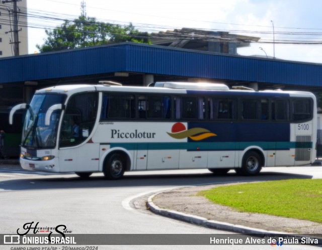 Piccolotur Transportes Turísticos 5100 na cidade de Campo Limpo Paulista, São Paulo, Brasil, por Henrique Alves de Paula Silva. ID da foto: 12065519.