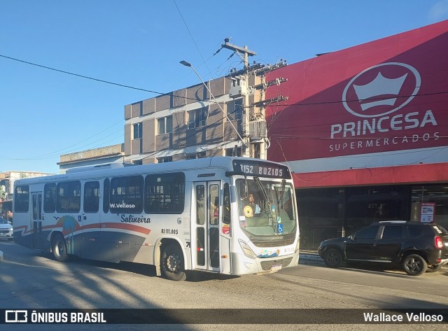 Auto Viação Salineira RJ 111.005 na cidade de Arraial do Cabo, Rio de Janeiro, Brasil, por Wallace Velloso. ID da foto: 12063302.