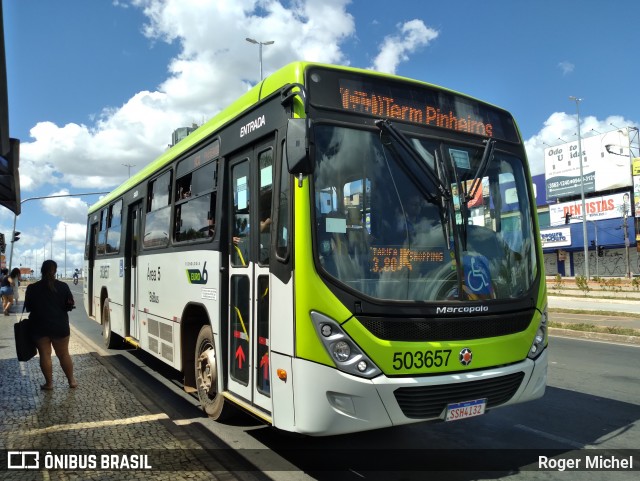 BsBus Mobilidade 503657 na cidade de Taguatinga, Distrito Federal, Brasil, por Roger Michel. ID da foto: 12065775.