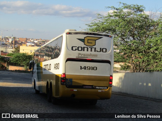 Empresa Gontijo de Transportes 14910 na cidade de Caruaru, Pernambuco, Brasil, por Lenilson da Silva Pessoa. ID da foto: 12065659.