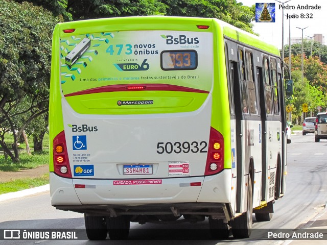 BsBus Mobilidade 503932 na cidade de Samambaia, Distrito Federal, Brasil, por Pedro Andrade. ID da foto: 12063617.