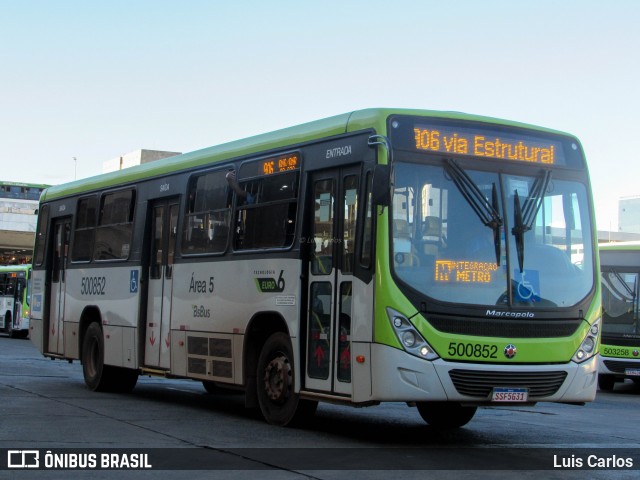 BsBus Mobilidade 500852 na cidade de Brasília, Distrito Federal, Brasil, por Luis Carlos. ID da foto: 12064667.