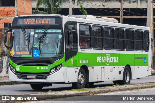 Viação Vera Cruz RJ 205.011 na cidade de Rio de Janeiro, Rio de Janeiro, Brasil, por Marlon Generoso. ID da foto: 12065672.