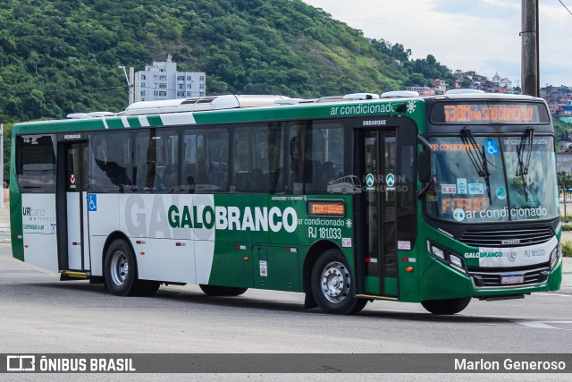 Viação Galo Branco RJ 181.033 na cidade de Niterói, Rio de Janeiro, Brasil, por Marlon Generoso. ID da foto: 12065404.