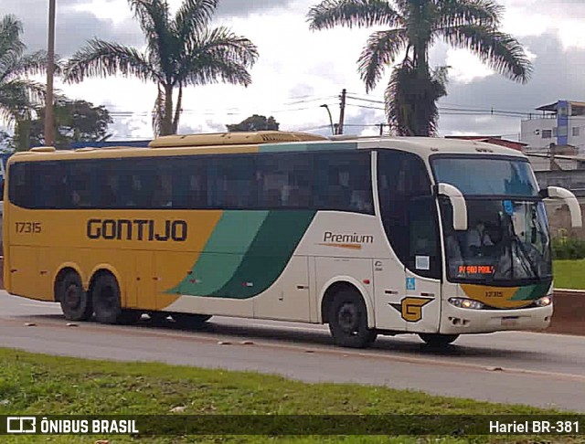 Empresa Gontijo de Transportes 17315 na cidade de Betim, Minas Gerais, Brasil, por Hariel BR-381. ID da foto: 12064041.